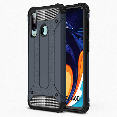 Custodia Silicone Ultra Sottile Morbida 360 Gradi Cover S01 per Samsung Galaxy A60 Blu