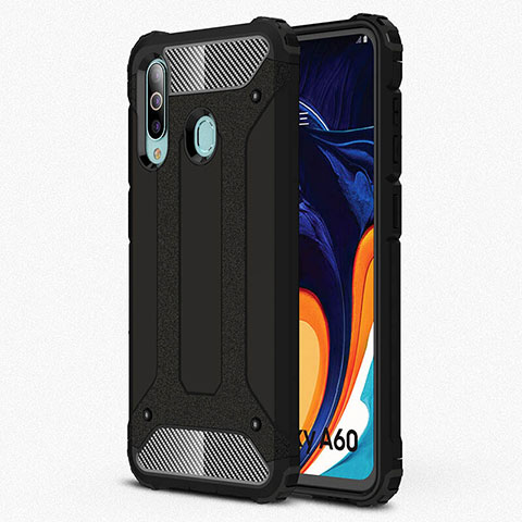 Custodia Silicone Ultra Sottile Morbida 360 Gradi Cover S01 per Samsung Galaxy A60 Nero