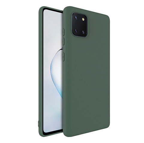 Custodia Silicone Ultra Sottile Morbida 360 Gradi Cover S01 per Samsung Galaxy A81 Verde