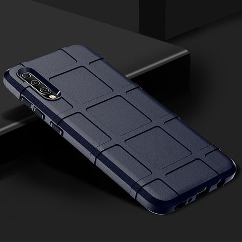 Custodia Silicone Ultra Sottile Morbida 360 Gradi Cover S01 per Samsung Galaxy A90 5G Blu