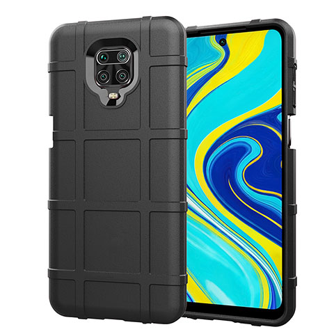 Custodia Silicone Ultra Sottile Morbida 360 Gradi Cover S01 per Xiaomi Redmi Note 9 Pro Nero