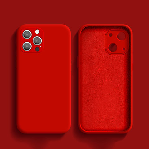 Custodia Silicone Ultra Sottile Morbida 360 Gradi Cover S02 per Apple iPhone 13 Pro Max Rosso