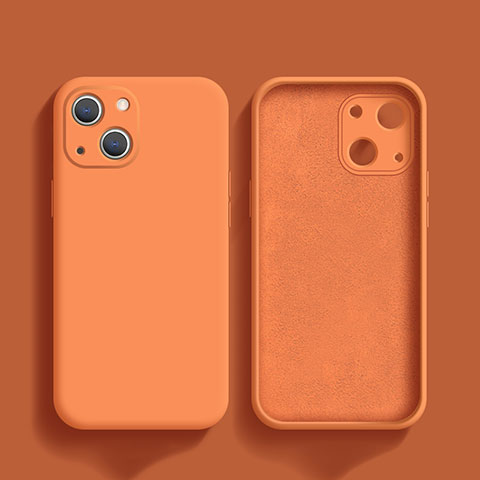 Custodia Silicone Ultra Sottile Morbida 360 Gradi Cover S02 per Apple iPhone 14 Plus Arancione
