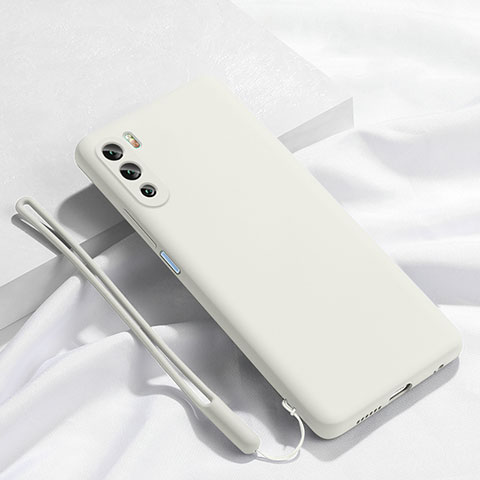 Custodia Silicone Ultra Sottile Morbida 360 Gradi Cover S02 per Huawei Mate 40 Lite 5G Bianco