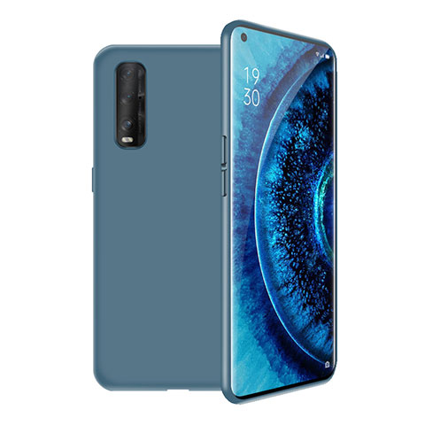 Custodia Silicone Ultra Sottile Morbida 360 Gradi Cover S02 per Oppo Find X2 Blu