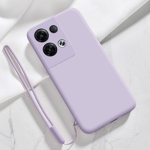 Custodia Silicone Ultra Sottile Morbida 360 Gradi Cover S02 per Oppo Reno8 5G Lavanda