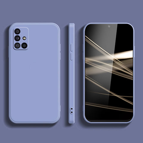 Custodia Silicone Ultra Sottile Morbida 360 Gradi Cover S02 per Samsung Galaxy A51 5G Grigio Lavanda