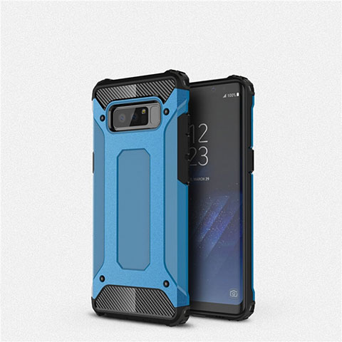 Custodia Silicone Ultra Sottile Morbida 360 Gradi Cover S02 per Samsung Galaxy Note 8 Cielo Blu