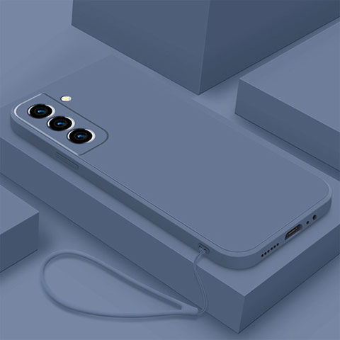 Custodia Silicone Ultra Sottile Morbida 360 Gradi Cover S02 per Samsung Galaxy S22 Plus 5G Grigio Lavanda