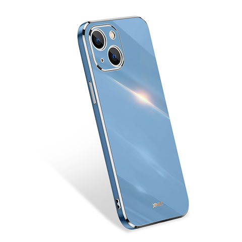 Custodia Silicone Ultra Sottile Morbida 360 Gradi Cover S03 per Apple iPhone 13 Mini Cielo Blu