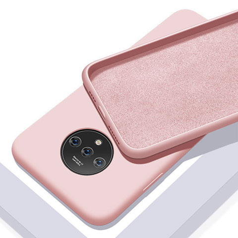Custodia Silicone Ultra Sottile Morbida 360 Gradi Cover S03 per OnePlus 7T Oro Rosa