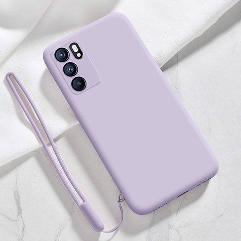 Custodia Silicone Ultra Sottile Morbida 360 Gradi Cover S03 per Oppo Reno6 5G Lavanda