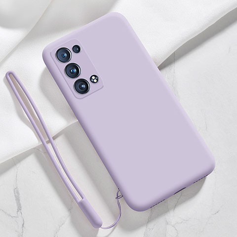 Custodia Silicone Ultra Sottile Morbida 360 Gradi Cover S03 per Oppo Reno6 Pro 5G Lavanda