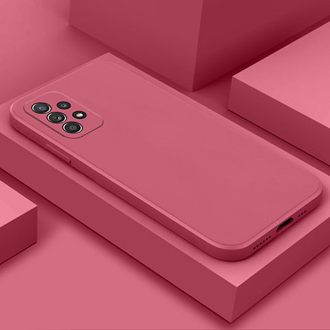 Custodia Silicone Ultra Sottile Morbida 360 Gradi Cover S03 per Samsung Galaxy M32 5G Rosa Caldo