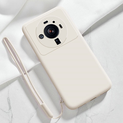 Custodia Silicone Ultra Sottile Morbida 360 Gradi Cover S03 per Xiaomi Mi 12 Ultra 5G Bianco