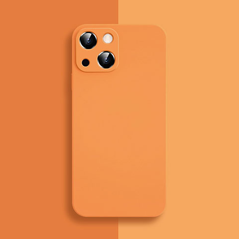 Custodia Silicone Ultra Sottile Morbida 360 Gradi Cover S04 per Apple iPhone 13 Mini Arancione
