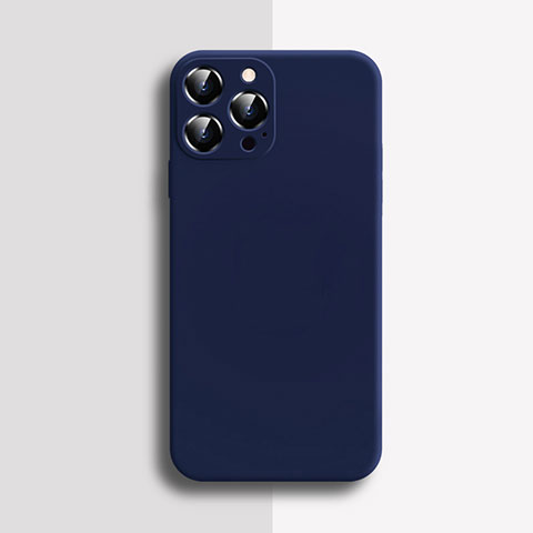 Custodia Silicone Ultra Sottile Morbida 360 Gradi Cover S04 per Apple iPhone 14 Pro Max Blu