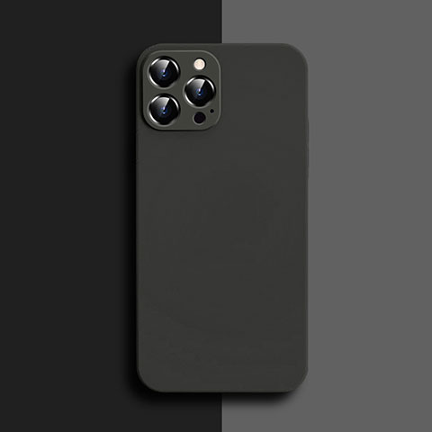 Custodia Silicone Ultra Sottile Morbida 360 Gradi Cover S04 per Apple iPhone 14 Pro Max Nero