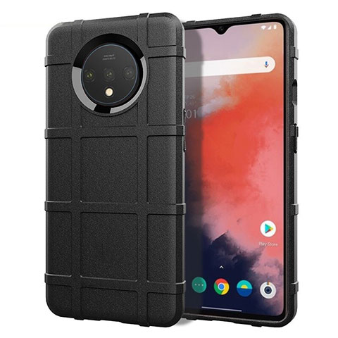 Custodia Silicone Ultra Sottile Morbida 360 Gradi Cover S04 per OnePlus 7T Nero