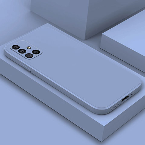 Custodia Silicone Ultra Sottile Morbida 360 Gradi Cover S04 per Samsung Galaxy A51 4G Grigio Lavanda