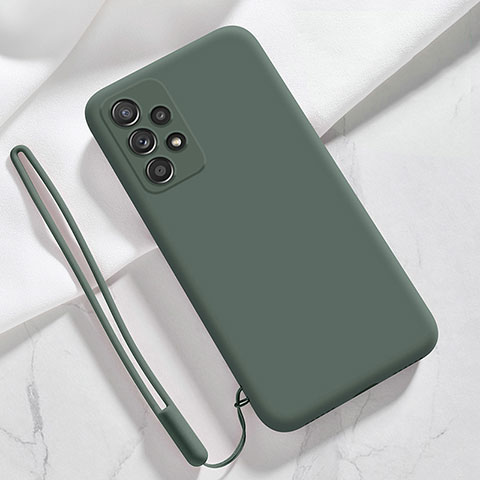 Custodia Silicone Ultra Sottile Morbida 360 Gradi Cover S04 per Samsung Galaxy A72 5G Verde Notte