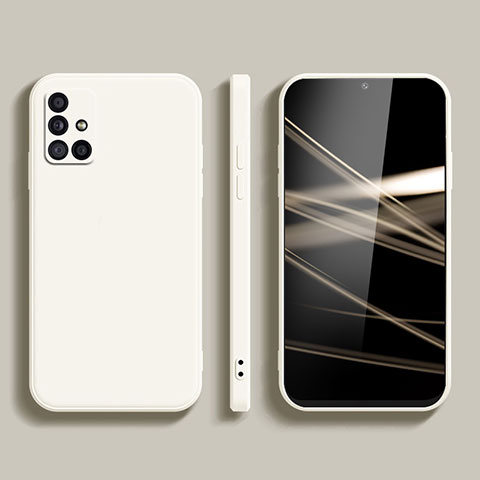 Custodia Silicone Ultra Sottile Morbida 360 Gradi Cover S04 per Samsung Galaxy M51 Bianco
