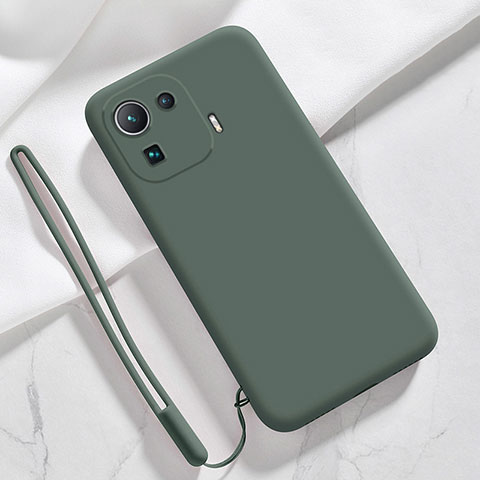 Custodia Silicone Ultra Sottile Morbida 360 Gradi Cover S05 per Xiaomi Mi 11 Pro 5G Verde Notte