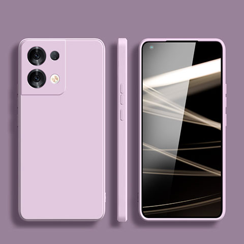 Custodia Silicone Ultra Sottile Morbida 360 Gradi Cover S06 per Oppo Reno8 Pro 5G Lavanda