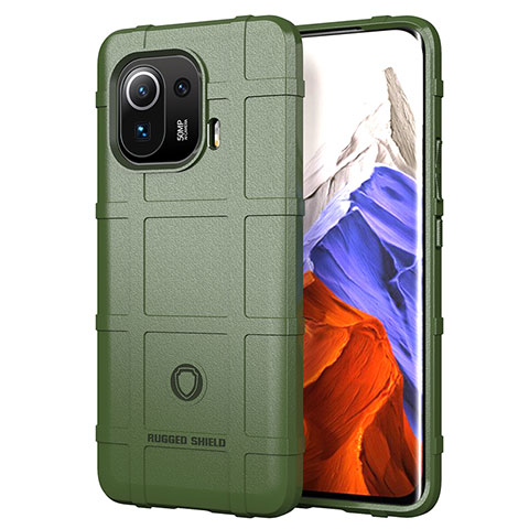 Custodia Silicone Ultra Sottile Morbida 360 Gradi Cover S06 per Xiaomi Mi 11 Pro 5G Verde