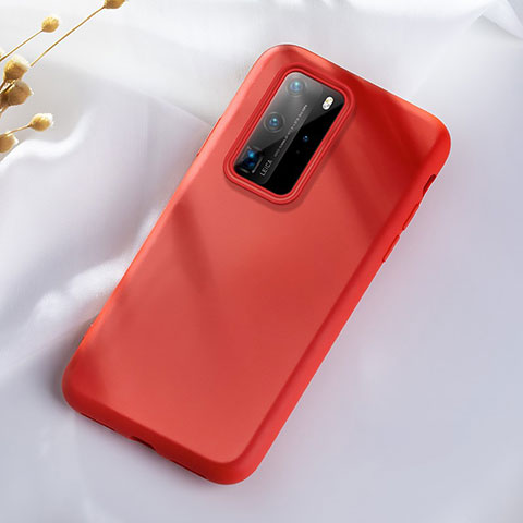 Custodia Silicone Ultra Sottile Morbida 360 Gradi Cover S07 per Huawei P40 Pro Rosso