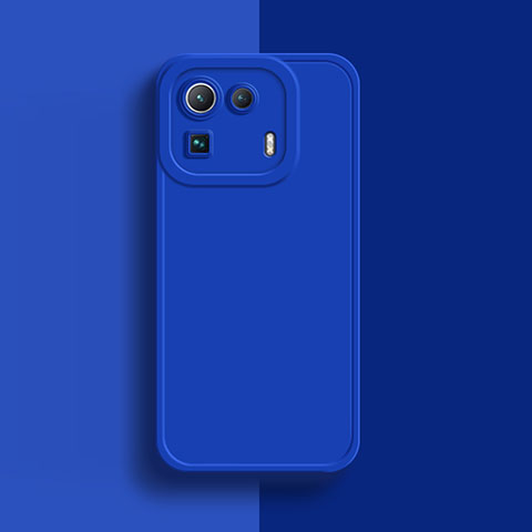 Custodia Silicone Ultra Sottile Morbida 360 Gradi Cover S07 per Xiaomi Mi 11 Pro 5G Blu