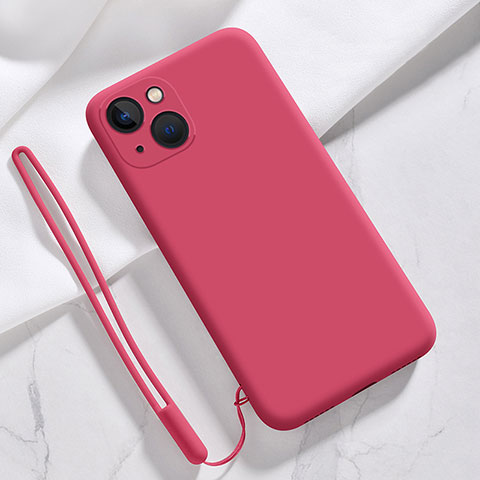 Custodia Silicone Ultra Sottile Morbida 360 Gradi Cover S08 per Apple iPhone 13 Mini Rosa Caldo