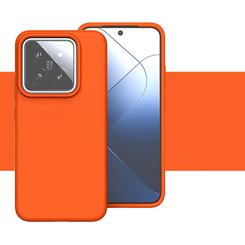 Custodia Silicone Ultra Sottile Morbida 360 Gradi Cover YK2 per Xiaomi Mi 14 5G Arancione