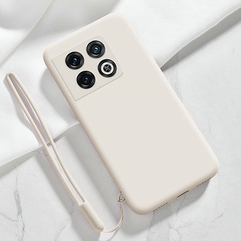 Custodia Silicone Ultra Sottile Morbida 360 Gradi Cover YK4 per OnePlus 10 Pro 5G Bianco