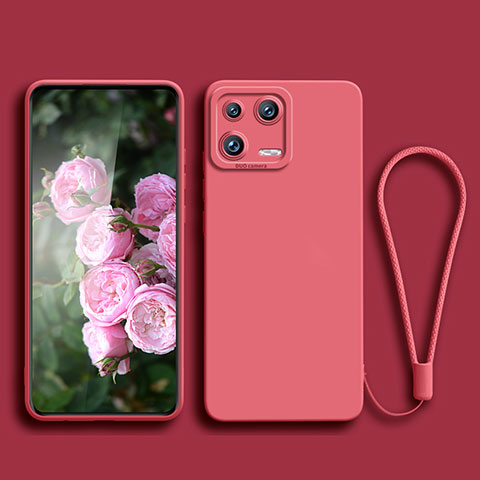 Custodia Silicone Ultra Sottile Morbida 360 Gradi Cover YK4 per Xiaomi Mi 13 5G Rosa Caldo