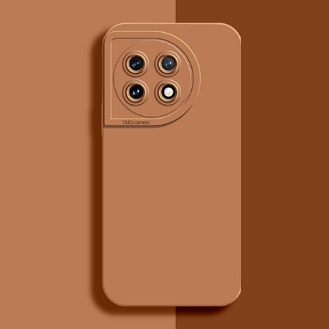 Custodia Silicone Ultra Sottile Morbida 360 Gradi Cover YK6 per OnePlus 11 5G Marrone
