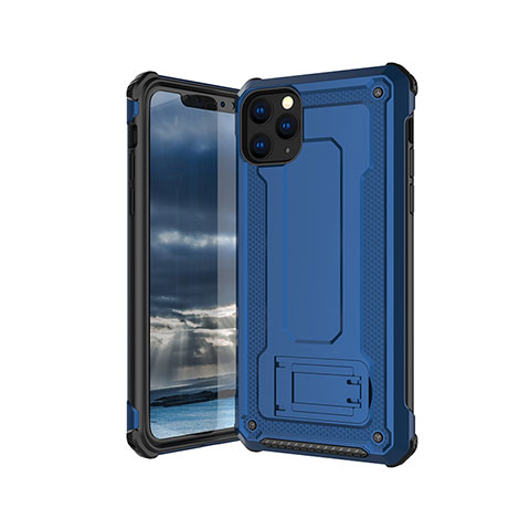 Custodia Silicone Ultra Sottile Morbida 360 Gradi Cover Z01 per Apple iPhone 11 Pro Max Blu