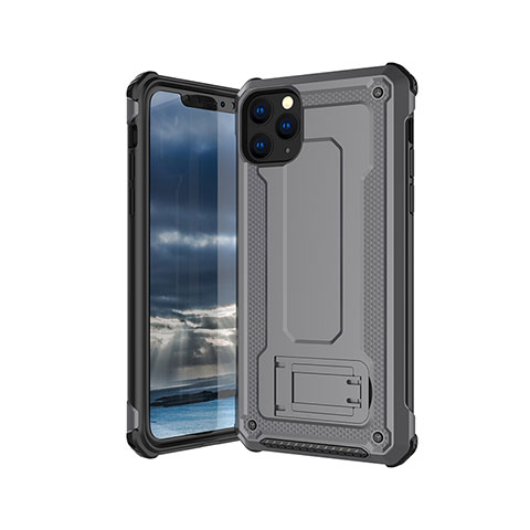 Custodia Silicone Ultra Sottile Morbida 360 Gradi Cover Z01 per Apple iPhone 11 Pro Max Grigio