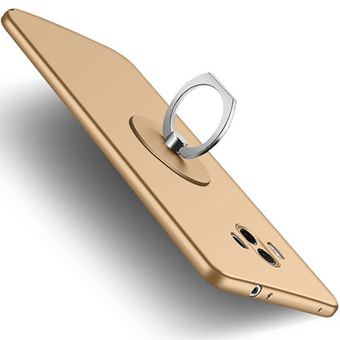 Custodia Silicone Ultra Sottile Morbida con Anello Supporto per Huawei Mate 10 Oro