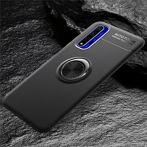 Custodia Silicone Ultra Sottile Morbida con Magnetico Anello Supporto per Huawei Honor 20 Nero