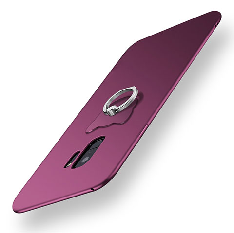 Custodia Silicone Ultra Sottile Morbida Cover con Anello Supporto per Samsung Galaxy S9 Viola
