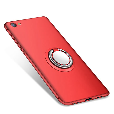 Custodia Silicone Ultra Sottile Morbida Cover con Anello Supporto per Xiaomi Redmi Note 5A Standard Edition Rosso