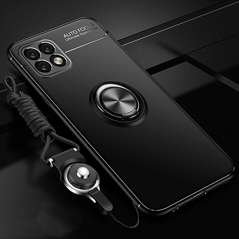 Custodia Silicone Ultra Sottile Morbida Cover con Magnetico Anello Supporto A01 per Huawei Enjoy 20 5G Nero