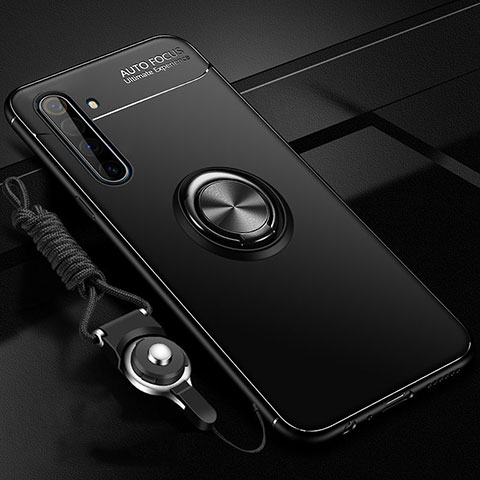 Custodia Silicone Ultra Sottile Morbida Cover con Magnetico Anello Supporto A01 per Realme X50 Pro 5G Nero