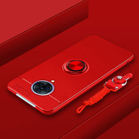 Custodia Silicone Ultra Sottile Morbida Cover con Magnetico Anello Supporto A01 per Vivo Nex 3 Rosso