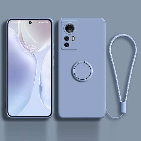 Custodia Silicone Ultra Sottile Morbida Cover con Magnetico Anello Supporto A01 per Xiaomi Mi 12S Pro 5G Grigio Lavanda