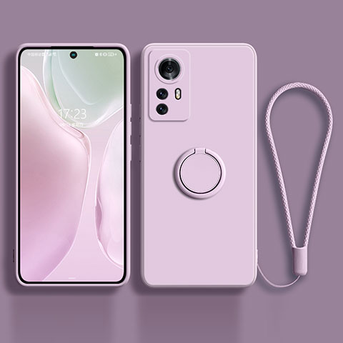 Custodia Silicone Ultra Sottile Morbida Cover con Magnetico Anello Supporto A01 per Xiaomi Mi 12S Pro 5G Lavanda