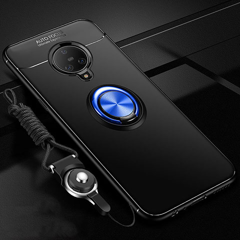 Custodia Silicone Ultra Sottile Morbida Cover con Magnetico Anello Supporto A02 per Vivo Nex 3 Blu e Nero