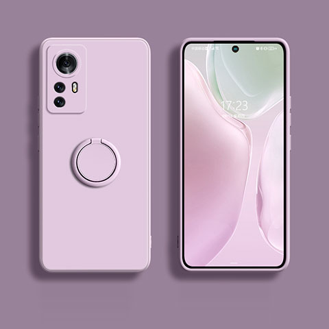 Custodia Silicone Ultra Sottile Morbida Cover con Magnetico Anello Supporto A02 per Xiaomi Mi 12S Pro 5G Lavanda