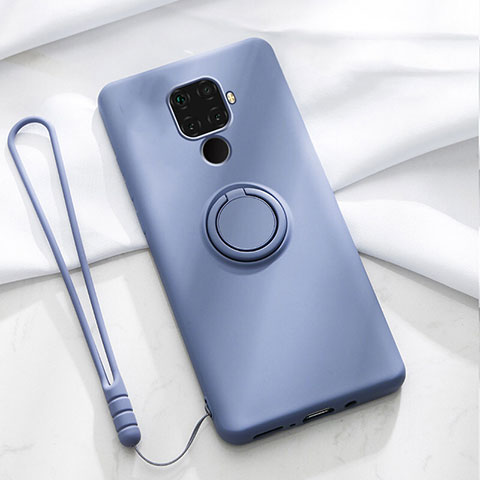 Custodia Silicone Ultra Sottile Morbida Cover con Magnetico Anello Supporto A03 per Huawei Mate 30 Lite Viola